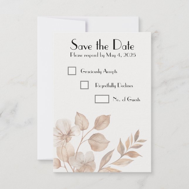 Rustikale Hochzeits-Save-the-Date-Karten Romantisc Save The Date (Vorderseite)