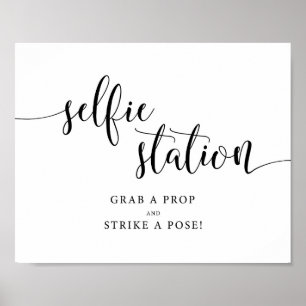 Rustikale Hochzeits-Selfie-Station-Tafel Poster