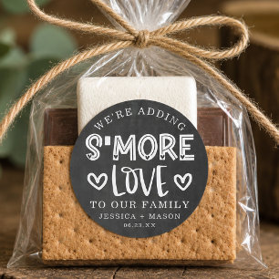 Rustikale Hochzeits-S'more-Liebesgunst Klassisch R Runder Aufkleber