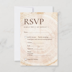 Rustikale Hochzeits-Wald RSVP-Karte Mahlzeiten-Aus RSVP Karte