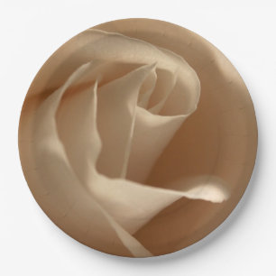 Rustikale Hochzeitscreme-Rose Fallen Blumenbeauty Pappteller