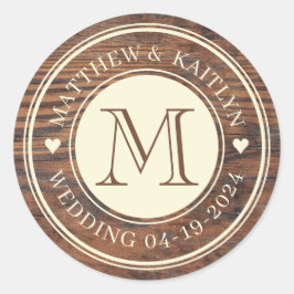 Rustikale Hochzeitscreme Runder Aufkleber