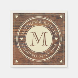 Rustikale Hochzeitscreme Serviette