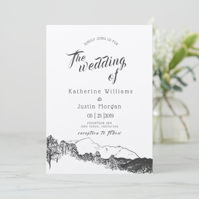 Rustikale Hochzeitseinladung (Stehend Vorderseite)