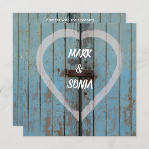 Rustikale Hochzeitseinladung an der Landkarte Einladung