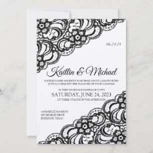 Rustikale Hochzeitseinladung Black on Kraft Einladung