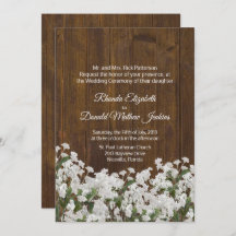 Rustikale Hochzeitseinladung für Babys atmen