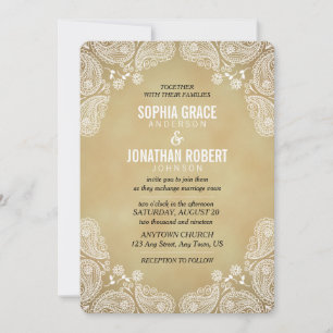 Rustikale Hochzeitseinladung I Hand Drawn Paisley Einladung