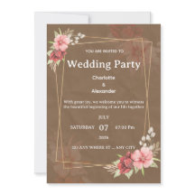 Rustikale Hochzeitseinladung im Floraldesign mit r