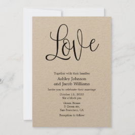 Rustikale Hochzeitseinladung Liebe. Kraft lädt ein Einladung