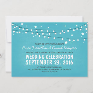 Rustikale Hochzeitseinladung Starry Night Lights Einladung
