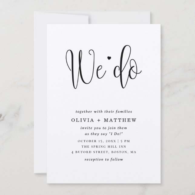 Rustikale Hochzeitseinladung. Wir laden Einladung (Vorderseite)