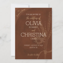 Rustikale Hochzeitseinladungen Forever, Braun
