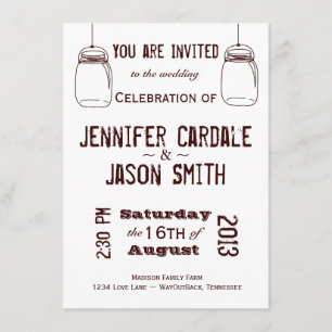 Rustikale Hochzeitseinladungen Land Mason Jars Einladung