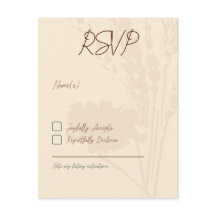 Rustikale Hochzeitseinladungen, RSVP-Karte, braun