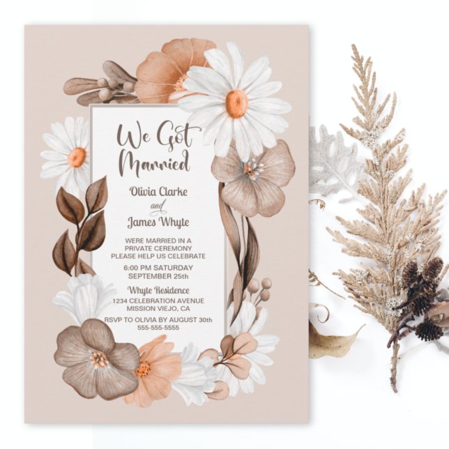 Rustikale Hochzeitsempfehlung für Boho Fall Floral Einladung (Von Creator hochgeladen)