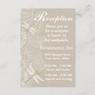 Rustikale Hochzeitsempfehlung für Burlap und Lace Einladung