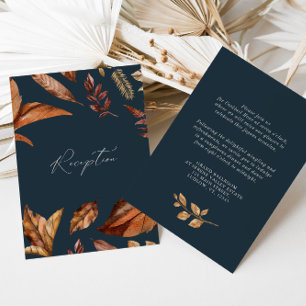 Rustikale Hochzeitsempfehlung für Flora und Navy Begleitkarte