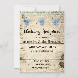 Rustikale Hochzeitsempfehlung & String Lights Einladung