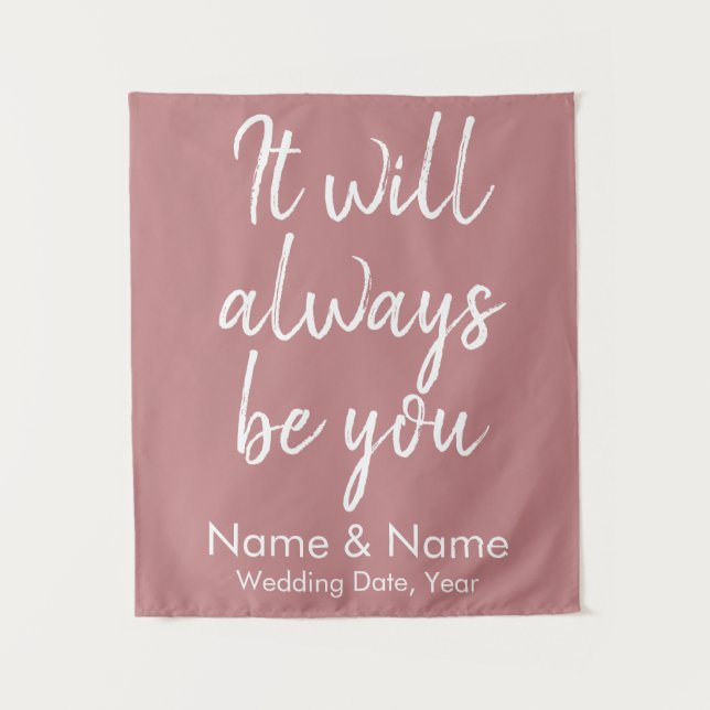 Rustikale Hochzeitsfeier Dusty Rose Dekoration Wandteppich (Vorderseite)