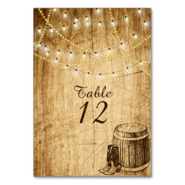 Rustikale Hochzeitsfeier für eine Country-Hochzeit Tischnummer