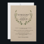 Rustikale Hochzeitsfeier im Grünen Wreath Einladung<br><div class="desc">Von Honey & Birch Studios</div>