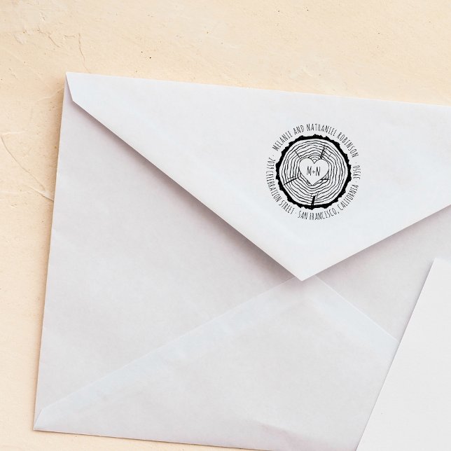 Rustikale Hochzeitsfeier Rücksendeadresse aus Holz Permastempel (Von Creator hochgeladen)