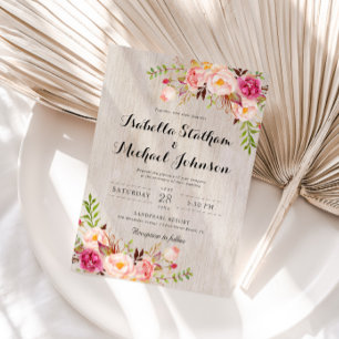 Rustikale Hochzeitsfeier/Wasserfarbe bg-2 Einladung