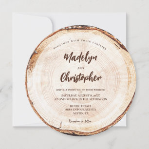 Rustikale Hochzeitshandschrift für Holzschnitt Einladung