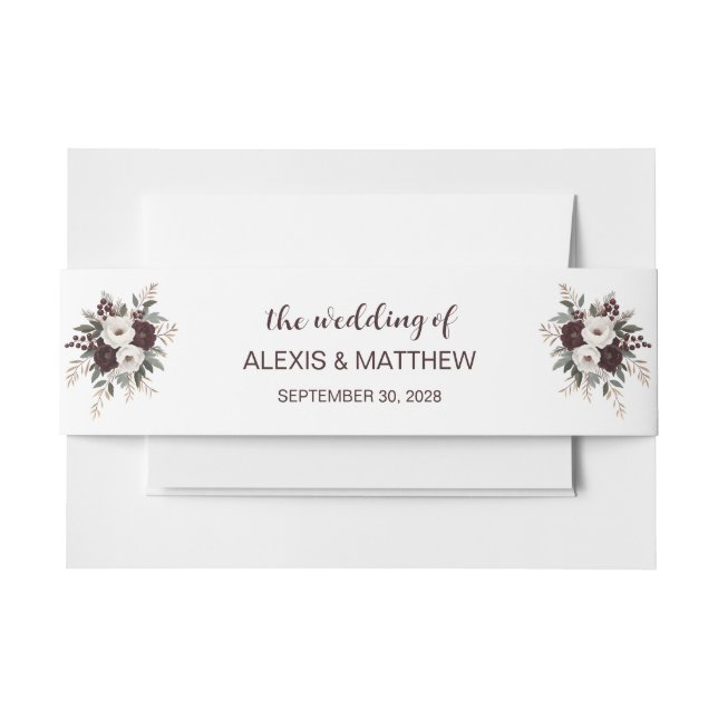 Rustikale Hochzeitsheime Einladungsbanderole (Vorderseite Beispiel)