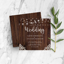 Rustikale Hochzeitshilfen aus Holz Einladung