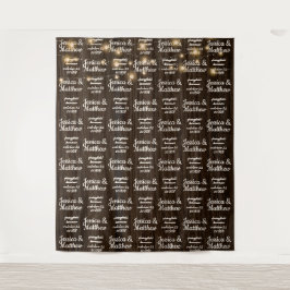 Rustikale Hochzeitshintergrund Schritt und Banner  Wandteppich