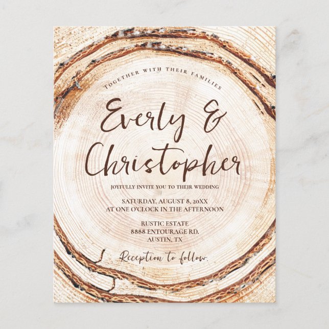 Rustikale Hochzeitsholzschnitte individuell einste (Vorderseite)