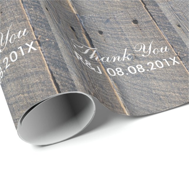 rustikale Hochzeitshütte Holz Land Hochzeit Gefall Geschenkpapier (Rolleneckpunkt)