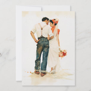 Rustikale Hochzeitsillustration im Romantik-Stil