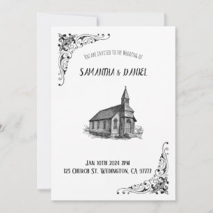 Rustikale Hochzeitskarte Einladung