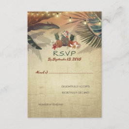Rustikale Hochzeitskarte für Beach Pinapelle RSVP Karte