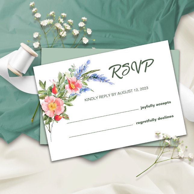 Rustikale Hochzeitskarte für Lavendel und Wildblum RSVP Karte (Von Creator hochgeladen)