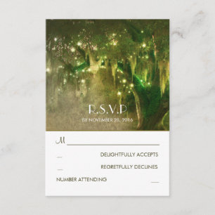 Rustikale Hochzeitskarte für Lichtschwärme RSVP Karte