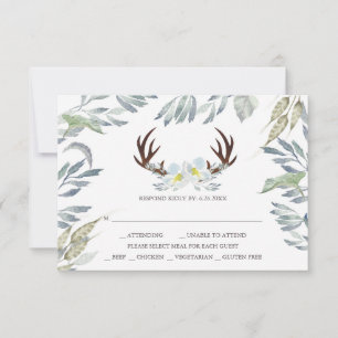 Rustikale Hochzeitskarte mit Wahlmöglichkeit RSVP Karte