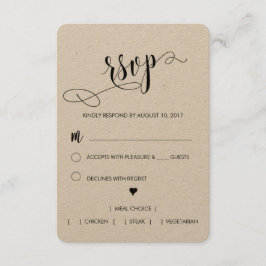 Rustikale Hochzeitskarte RSVP Karte