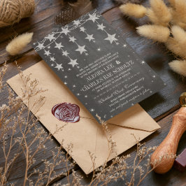 Rustikale Hochzeitskarte unter den Sternen Einladung