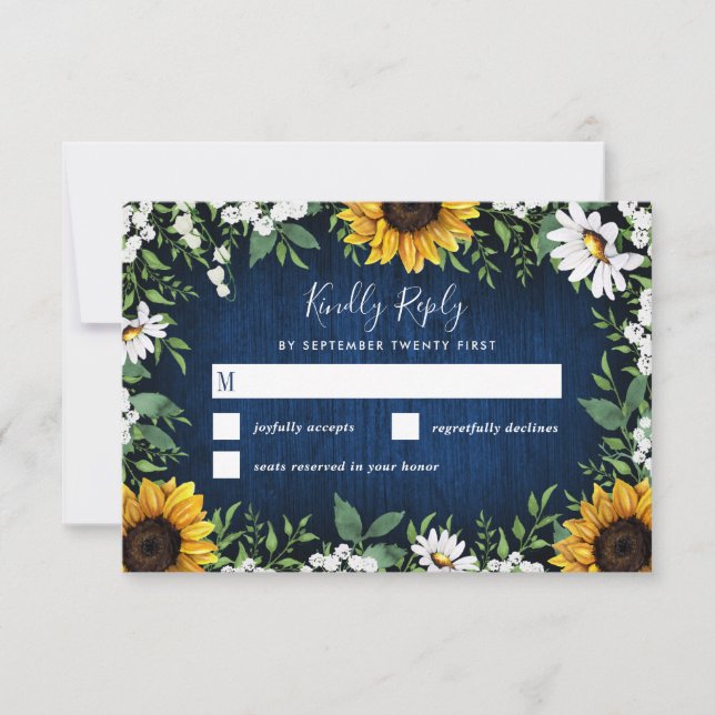 Rustikale Hochzeitskarten für Hochzeitspaare RSVP Karte (Vorderseite)