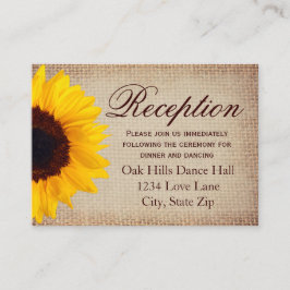 Rustikale Hochzeitskarten für Sonnenblumen Begleitkarte