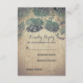Rustikale Hochzeitskarten RSVP Karte