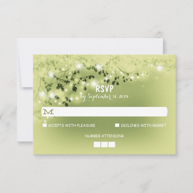 Rustikale Hochzeitskarten RSVP Karte (Vorderseite)