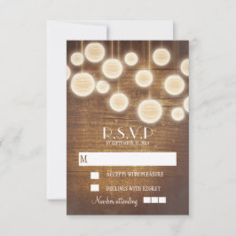 Rustikale Hochzeitskarten RSVP Karte