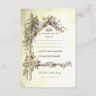 Rustikale Hochzeitskarten RSVP Karte