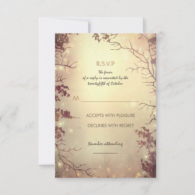 Rustikale Hochzeitskarten RSVP Karte (Vorderseite)