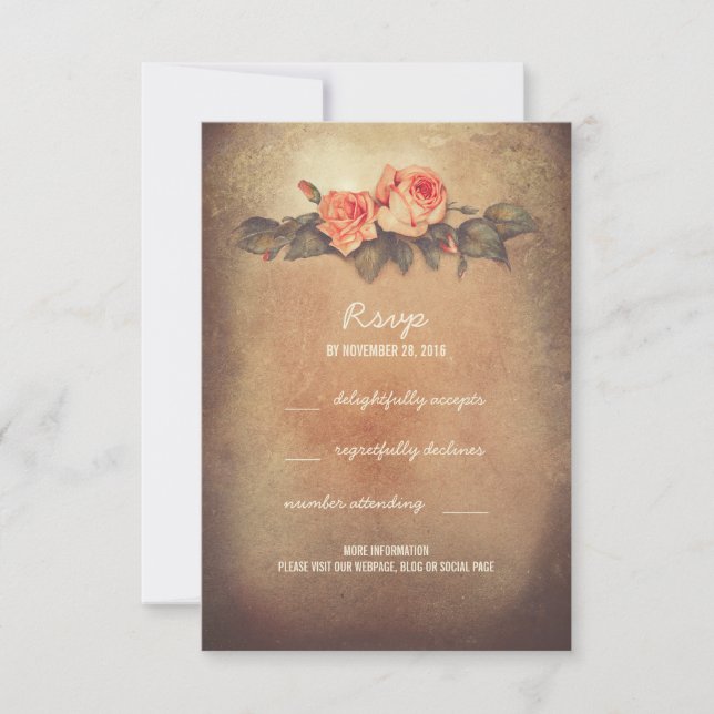 Rustikale Hochzeitskarten RSVP Karte (Vorderseite)